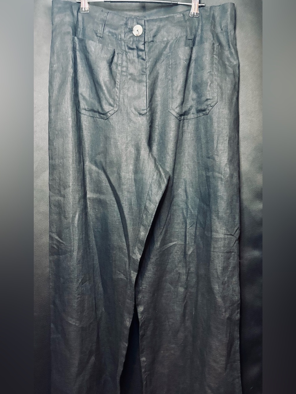 Quince 100% Linen Women’s Black Wide-Leg Trousers